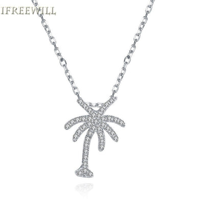 925 Silver Coconut tree Necklace for Women Clavicle Chain Popular creativity jewelry Ornament Of Boudoir Gift