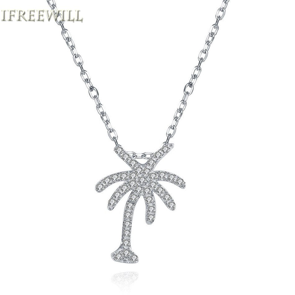 925 Silver Coconut tree Necklace for Women Clavicle Chain Popular creativity jewelry Ornament Of Boudoir Gift