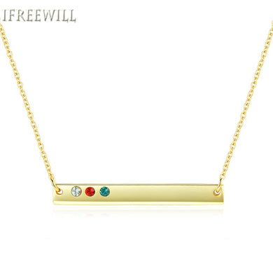 925 Silver Woman Necklace classic Austrian Crystal Concise Long Bar Clavicle Chain