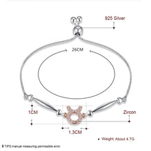 Load image into Gallery viewer, 925 Sterling Silver Aries Virgo Sagittarius Aquarius Pisces Taurus Signs of the Zodiac Female Bracelets Length: Adjustable
