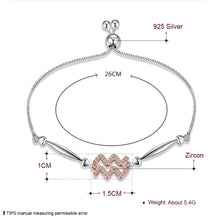 Load image into Gallery viewer, 925 Sterling Silver Aries Virgo Sagittarius Aquarius Pisces Taurus Signs of the Zodiac Female Bracelets Length: Adjustable