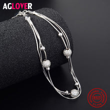 Load image into Gallery viewer, 925 Sterling Silver Bracelet Heart Charm Woman Bracelet AAA Crystal Silver Female Jewelry