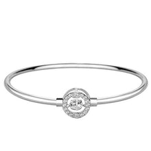 Load image into Gallery viewer, 925 Sterling Silver Bracelet with AAA Micro Zircon Paved Round Circle Twinkling Zircon Bangle Bracelet Jewelry for Women