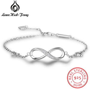 925 Sterling Silver Bracelets For Women Eight Design Trendy Chain Link Bracelet Birthd Gift for Girls Friends(Lam Hub Fong)