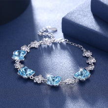 Load image into Gallery viewer, 925 Sterling Silver Crystal Butterfly Charm Bracelets for Women Lady Party Gift about 17+4cm Long Fashion Jewelry