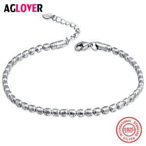 925 Sterling Silver Customized Minimalist Fine Sweet Bead Bracelets Female Temperament Women Charm Jewelry