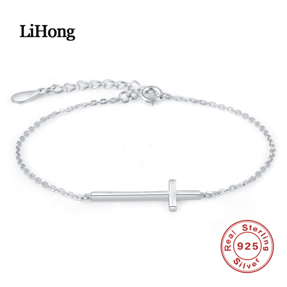 925 Sterling Silver Dangle Charm Bracelets For Women Cross Pulseras Wedding Jewelry 2017 Spring Fashion