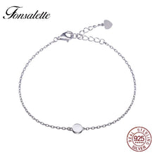 Load image into Gallery viewer, 925 Sterling Silver Dot Circle Bracelet Round Disc Chain Bracelets Bangles Tiny Bead Minimalist Bracelet jewelry wholesale ZK30