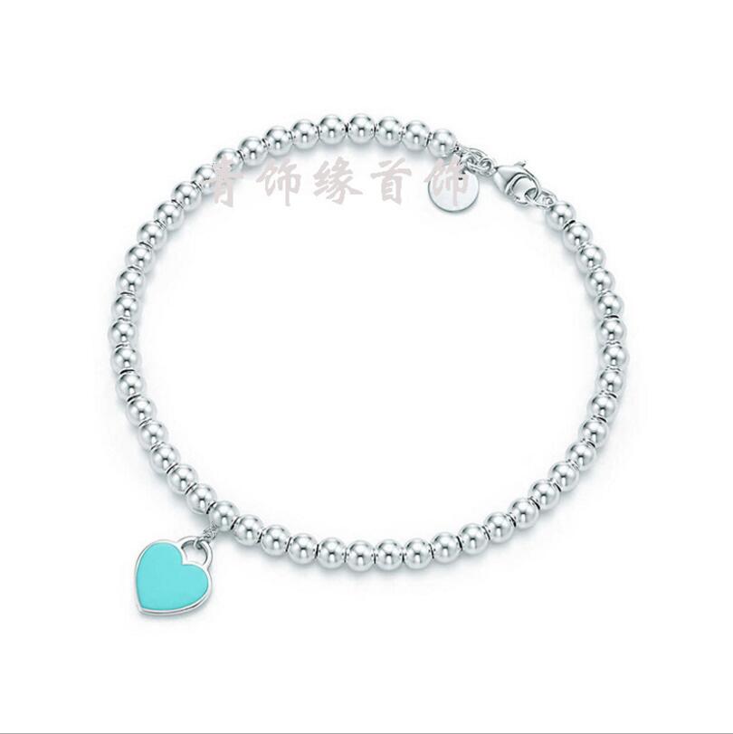 925 Sterling Silver Double Heart Pendant Necklace Blue Pink Enamel Chain Clavicle Necklace Best Gift for Women Girl Short Choker