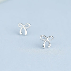925 Sterling Silver Earrings Cute Bowknot Stud Earrings For Women Fashion Girl Sterling-silver-jewelry