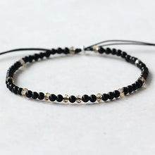 Load image into Gallery viewer, 925 Sterling Silver Friends Thin Bracelets For Women Small Beads 3mm Natural Gemstone Handmade Bracelets Reiki Yoga Jewelry