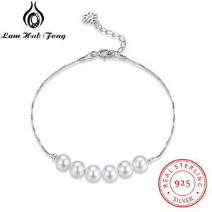 925 Sterling Silver Jewelry Bracelets Decorating Pear For Women Classic Chain Link Bracelet Gift for Girls(Lam Hub Fong)