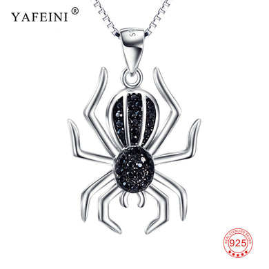 925 Sterling Silver Jewelry Spider Shape Necklace Pendant Trendy Fashion For Women Necklace