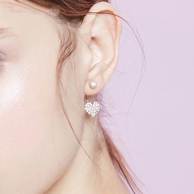 925 Sterling Silver Love Heart Ear Stud Earrings For Women 2018 New Elegant Cute Korean Short Hair Girls Jewelry Sweet S925 Gift