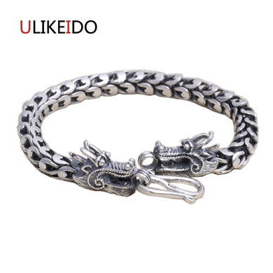 Braccialetti drago da uomo in argento sterling 925 Moda prepotente Catena classica a mano per braccialetto con ciondolo gioielli da uomo 268 