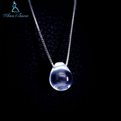Argento sterling 925 originale argento lacrima 18 pollici regalo per ragazze regalo WaterDrop collane con ciondolo in cristallo trasparente per gioielli da donna 