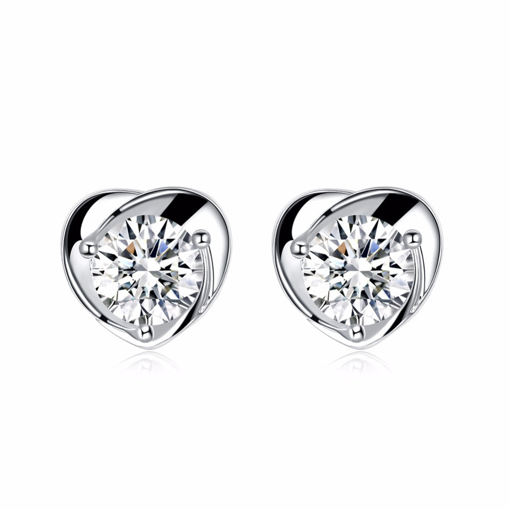 Orecchini a bottone in argento sterling 925 con foglie piccole per le donne Stile di moda Ragazza Gioielli in argento sterling ipoallergenico 945 