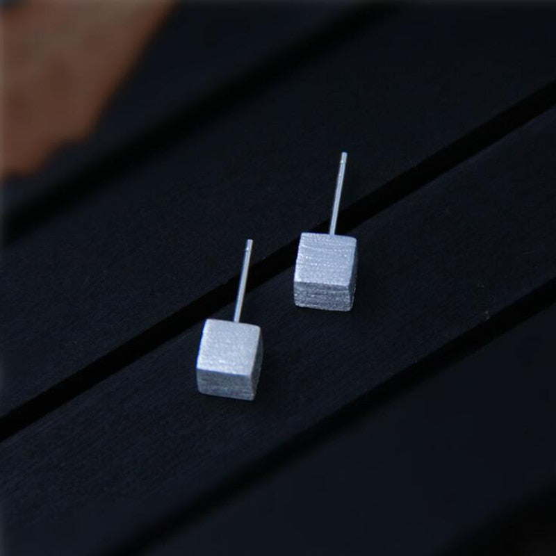 925 Sterling Silver Solid Cubic Top Stud Earring For Men & Women Ethnic Earring Hand Made Jewelry arete de plata para mujer