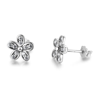 925 Sterling Silver Stud Earrings Flower Shape Silver Women Jewelry Earrings For Engagement Elegant Jewelry Gifts (EA102011)