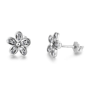 925 Sterling Silver Stud Earrings Flower Shape Silver Women Jewelry Earrings For Engagement Elegant Jewelry Gifts (EA102011)