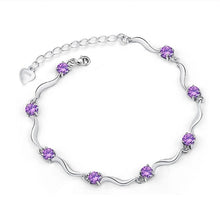 Carica l'immagine nel visualizzatore di Gallery, Bracciale in bambù intrecciato in argento sterling 925 femminile Versione coreana Gioielli Bracciale in argento di cristallo di moda retrò per donne ragazze 