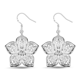 925 Sterling Sliver Stud Earrings with Flower Shape White/Multicolor AAA Zircon For Women Trend Jewelry