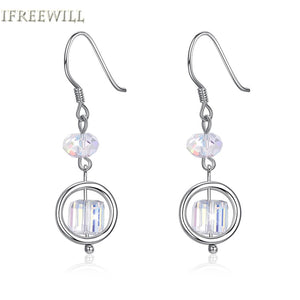 925 silver drop earrings for woman Simple sugar Natural Crystal fine jewelry party gift