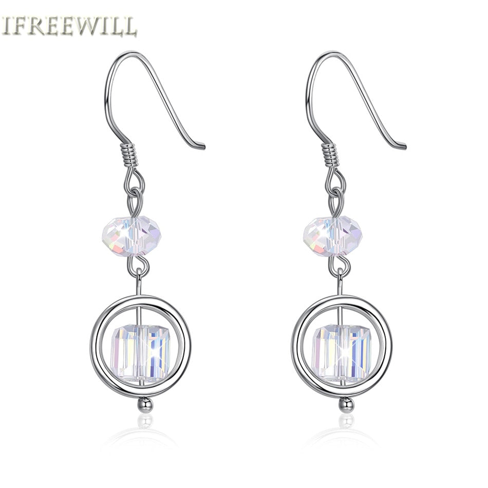 925 silver drop earrings for woman Simple sugar Natural Crystal fine jewelry party gift