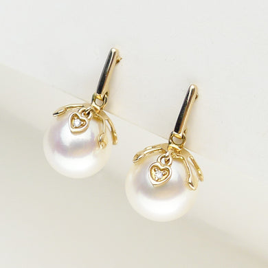 925 silver real natural big AKOYA rose earrings earrings small Japan natural sea love lady all-match authentic jew silver