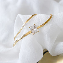 Load image into Gallery viewer, 925 sterling silver AAAA Zircon double layer bracelets fashion city wild square zircon adjustable bracelets for women jewelry