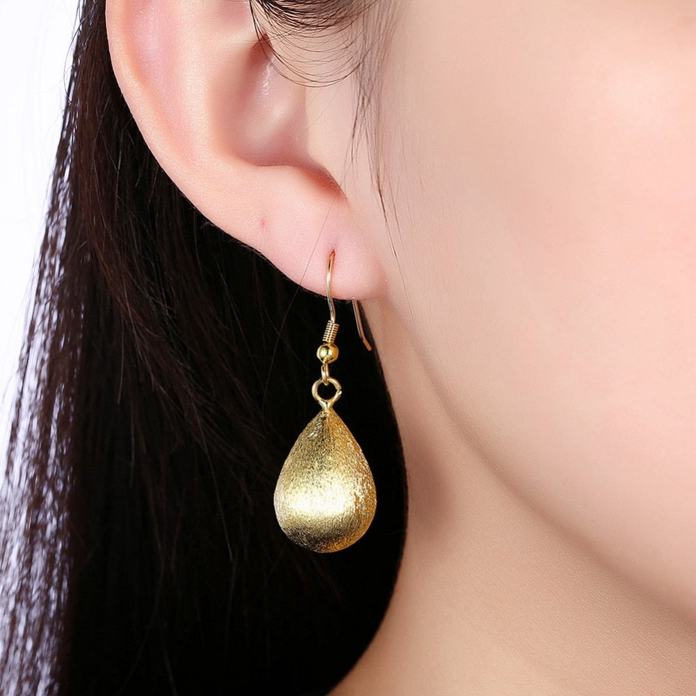 925 sterling silver beautiful jewelry earrings, zircon earrings, Rasa water droplets romantic ladies earrings yellow E213-A