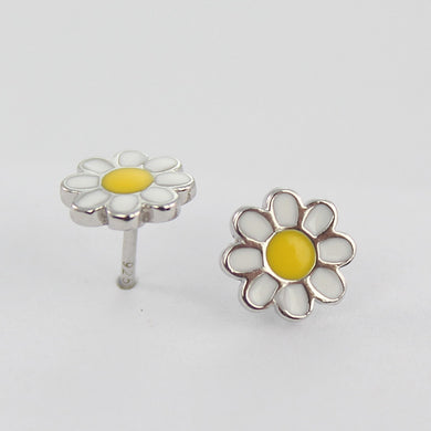925 sterling silver fashion yellow daisy stud earring for children or aldults flower stud earrings jewelry