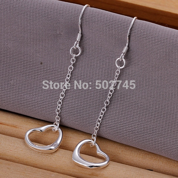 925 sterling silver heart dangle earring earrings for women 925 sterling silver jewelry brincos grandes pendientes