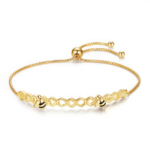 Carica l'immagine nel visualizzatore di Gallery, 925 sterling silver honeycomb bee bracelets rose gold fashion honeybee openwork honeycomb bracelets for women charms jewelry