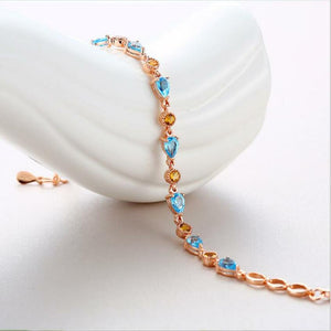 925 sterling silver jewelry natural garnet, topaz, peridot, citrine bracelet jewelry female J0198