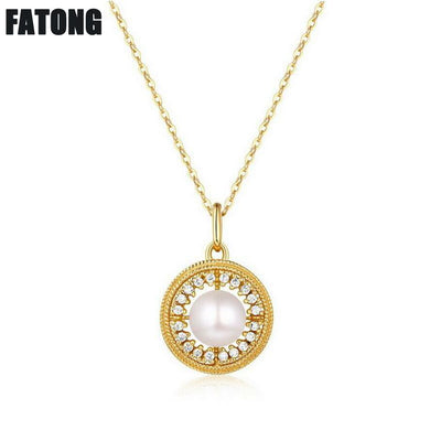 925 sterling silver mini beautiful natural pearl necklace fashion temperament lady simple wild J0237