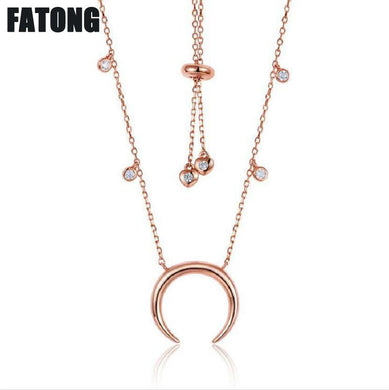 925 sterling silver necklace Japanese and Korean style moon silver jewelry necklace female J0274