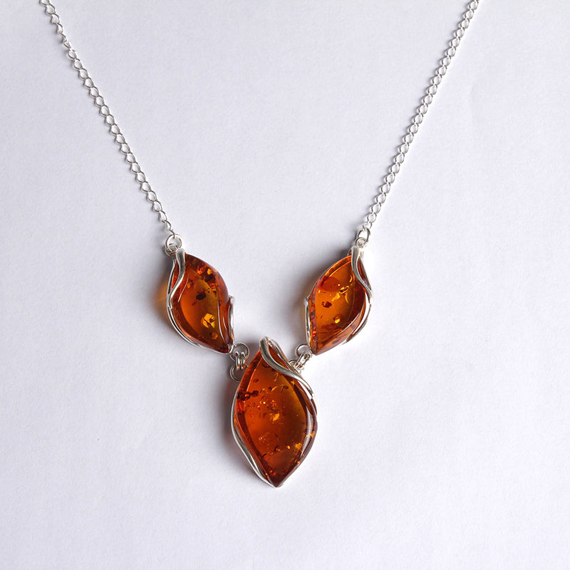 925 sterling silver pendants care women simple European and American style necklace with universal necklace DIY amber honey