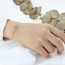 Load image into Gallery viewer, 925 sterling silver pink blue strawberry crystal bracelet fresh natural personality wild transport beads children's jewelryJ0296