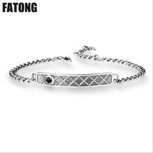 Carica l'immagine nel visualizzatore di Gallery, 925 sterling silver retro jewelry simple fashion ethnic style couples wild bracelet. J087
