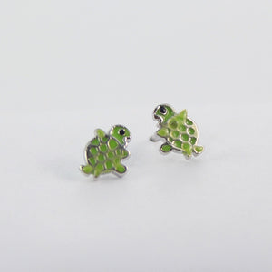 Orecchini con tartaruga marina in argento sterling 925, piccoli orecchini per bambini con tartaruga carina 