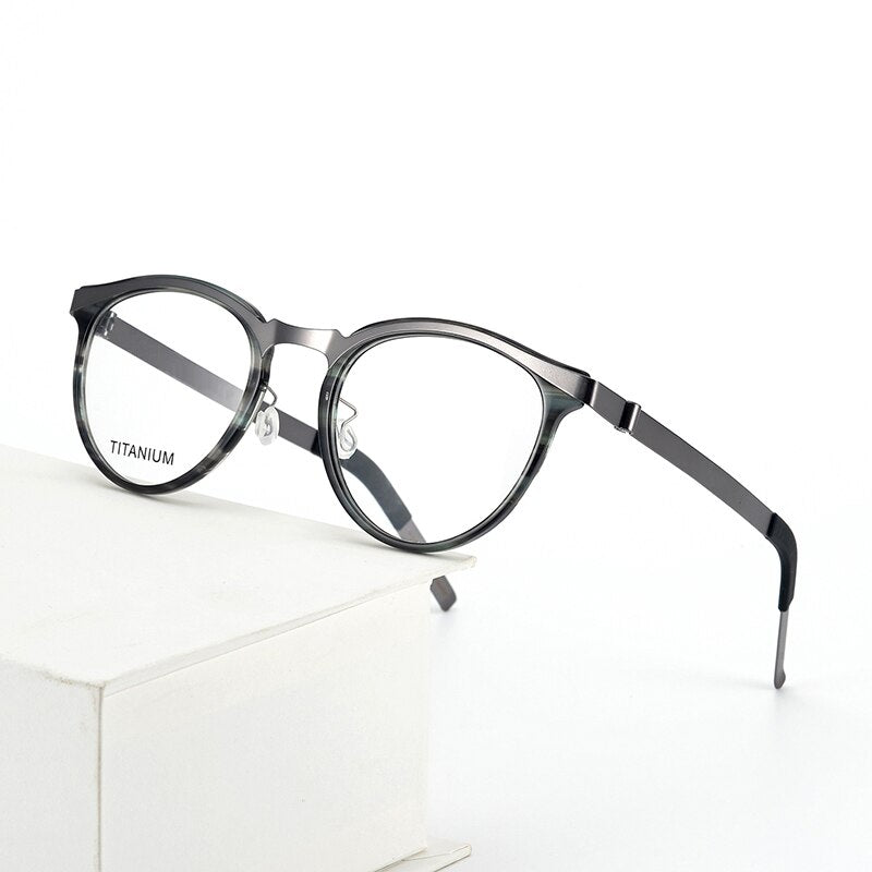 9903 Brand titanium Glasses Frame men Retro Round designer eyeglasses frames for women myopia computer Denmark spectacle frames