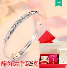 Carica l'immagine nel visualizzatore di Gallery, Bracciale in argento sterling 999 femminile, mille piedi, vecchia fenice, semplice braccialetto con nuvole di buon auspicio 520 