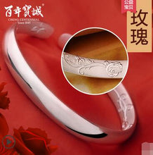 Carica l'immagine nel visualizzatore di Gallery, Bracciale passante con cuore aperto lucido da donna in argento sterling 999 
