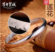 Carica l'immagine nel visualizzatore di Gallery, Bracciale passante con cuore aperto lucido da donna in argento sterling 999 