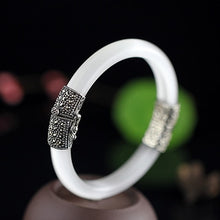 Carica l'immagine nel visualizzatore di Gallery, 9mm Bianco/Rosa Cat Eye Pietra Opale Bracciale 100% 925 Braccialetti In Argento Sterling Braccialetti Per Le Donne Del Partito Vintage Gioielleria Raffinata SB07 