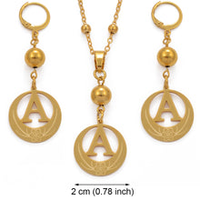 Load image into Gallery viewer, A-Z Beads Initial Necklaces Gold Color &amp; Stainless Steel Ball Pendant Micronesia Alphabet English Letter Jewelry Gifts #102022