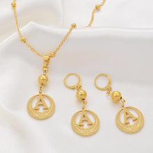 Load image into Gallery viewer, A-Z Beads Initial Necklaces Gold Color &amp; Stainless Steel Ball Pendant Micronesia Alphabet English Letter Jewelry Gifts #102022