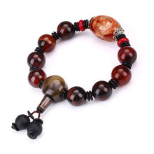 Carica l'immagine nel visualizzatore di Gallery, AAA Pietra tonda naturale Agata Perline Bracciale Guarigione Cristallo Classico Ambra Perline Salute Elasticità Corda Uomo Donna Bracciale Regali 