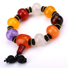 Carica l'immagine nel visualizzatore di Gallery, AAA Pietra tonda naturale Agata Perline Bracciale Guarigione Cristallo Classico Ambra Perline Salute Elasticità Corda Uomo Donna Bracciale Regali 